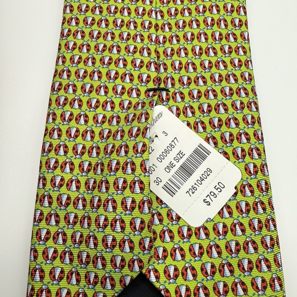 NEW Brooks Brothers‎ Necktie Mens Ladybug Print 100% Silk Wild Fun - Picture 2 of 4